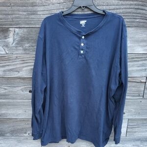 Lands' End Men's Navy long sleeved Shirt size XXL/T
